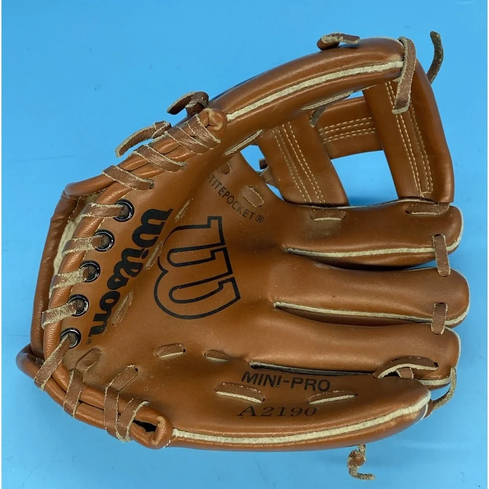Vintage Wilson Mini-Pro A2190 Youth T-Ball Baseball Glove RHT Brown Leather 8.5